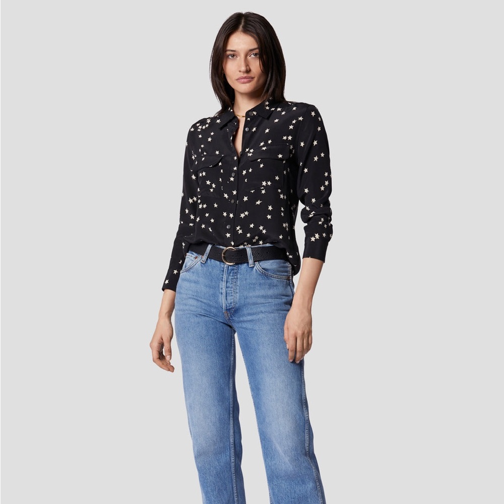 Equipment Star Print Slim Signature Silk Shirt